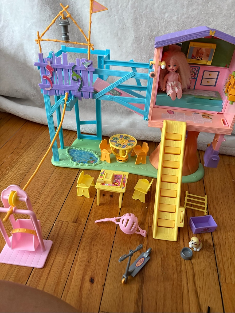 Mattel Doll Treehouse Playset - Pink, Purple, Yellow, Blue, Green